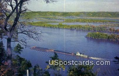 Mississippi Tow Boat - Prairie Du Chien, Wisconsin WI Postcard