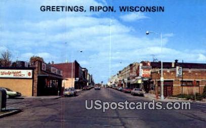 Watson St - Ripon, Wisconsin WI Postcard