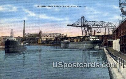 C Reiss Coal Docks - Sheboygan, Wisconsin WI Postcard