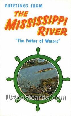 Mississippi River, WI     ;     Mississippi River, Wisconsin Postcard