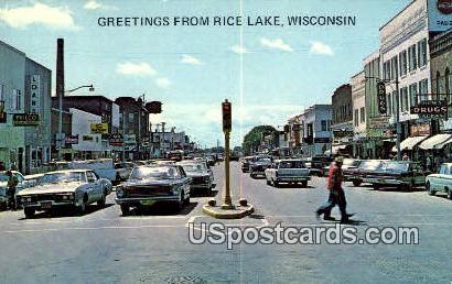 Rice Lake, WI     ;     Rice Lake, Wisconsin Postcard
