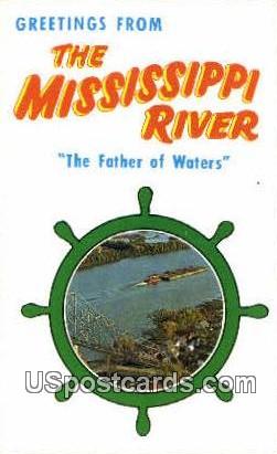 Mississippi River, Wisconsin     ;     Mississippi River, WI Postcard