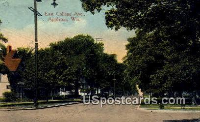 East College Ave - Appleton, Wisconsin WI Postcard
