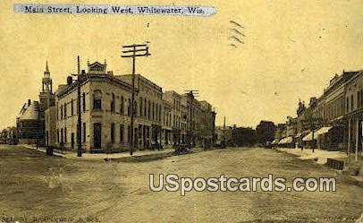 Main Street - Whitewater, Wisconsin WI Postcard