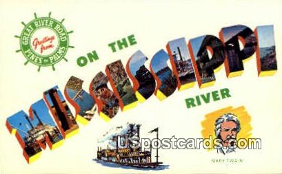 Mississippi River, WI     ;     Mississippi River, Wisconsin Postcard