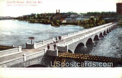 John St Bridge - Appleton, Wisconsin WI Postcard
