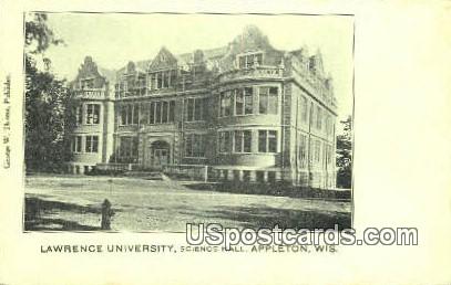 Lawrence University, Science Hall - Appleton, Wisconsin WI Postcard