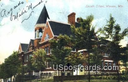 Lincoln School - Wausau, Wisconsin WI Postcard