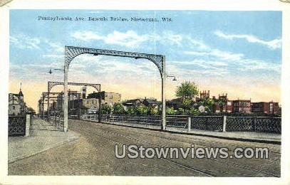 Pennsylvania Ave, Bascule Bridge - Sheboygan, Wisconsin WI Postcard