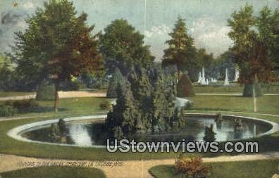 Fountain, Oak Grove Cemetery - La Crosse, Wisconsin WI Postcard