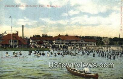 Bathing Beach, McKinley Park - MIlwaukee, Wisconsin WI Postcard