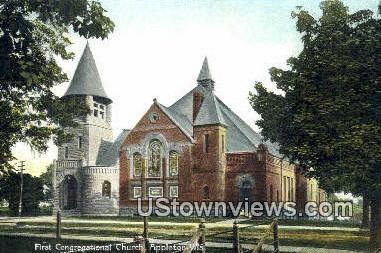 First Congregational Church - Appleton, Wisconsin WI Postcard