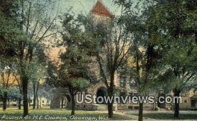 Algoma St ME Church - Oshkosh, Wisconsin WI Postcard