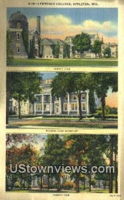 Lawrence College - Appleton, Wisconsin WI Postcard
