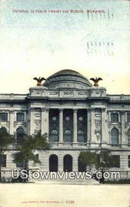 Public Library & Museum - MIlwaukee, Wisconsin WI Postcard