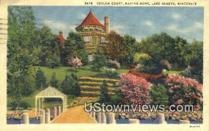 Ceylon Court, Maytag Home - Lake Geneva, Wisconsin WI Postcard