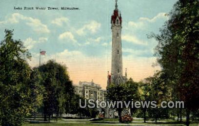 Lake Front Water Tower - MIlwaukee, Wisconsin WI Postcard