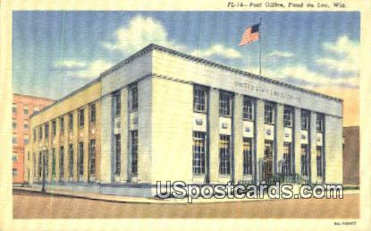 Post Office - Fond du Lac, Wisconsin WI Postcard