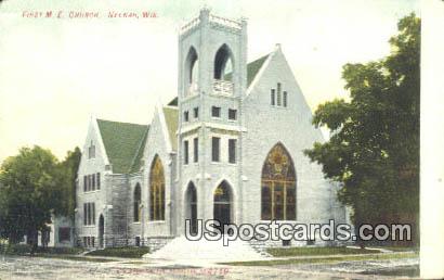 First ME Church - Neenah, Wisconsin WI Postcard
