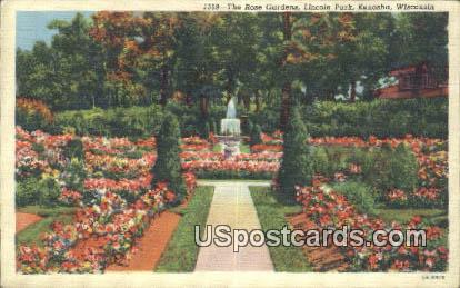 Rose Gardens, Lincoln Park - Kenosha, Wisconsin WI Postcard