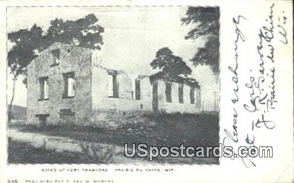 Ruins of Fort Crawford - Prairie Du Chien, Wisconsin WI Postcard