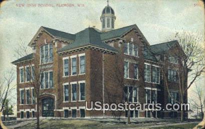 New High School - Elkhorn, Wisconsin WI Postcard