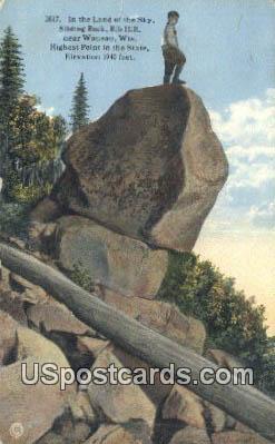 Sliding Rock, Rib Hill - Wausau, Wisconsin WI Postcard