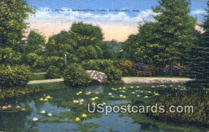 Lily Pond, Washington Park - MIlwaukee, Wisconsin WI Postcard