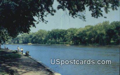 Rock River - Fort Atkinson, Wisconsin WI Postcard