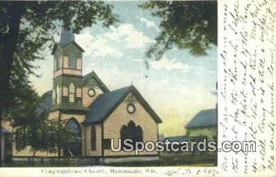 Congregational Church - Mazomanie, Wisconsin WI Postcard