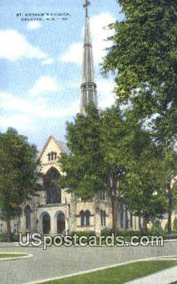 St Andrews Church - Delavan, Wisconsin WI Postcard