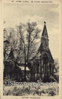 St. Johns Chapel - Racine, Wisconsin WI Postcard