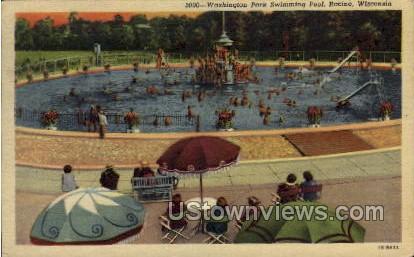 Washington Park Swimming Pool  - Racine, Wisconsin WI Postcard