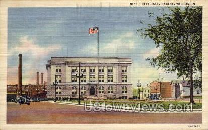 City Hall - Racine, Wisconsin WI Postcard