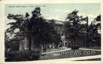 Ingram Hall, Ripon College - Wisconsin WI Postcard