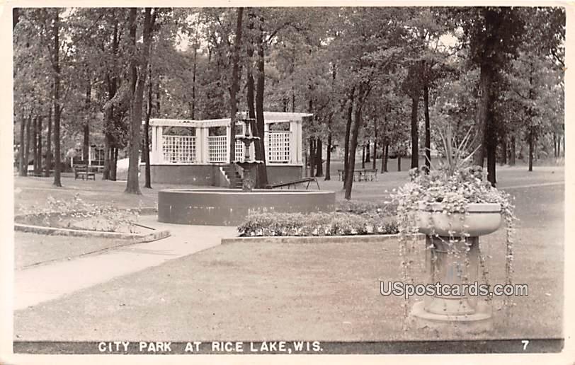 City Park - Rice Lake, Wisconsin WI Postcard