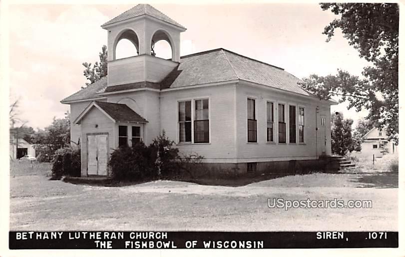 Bethany Lutheran Church - Siren, Wisconsin WI Postcard