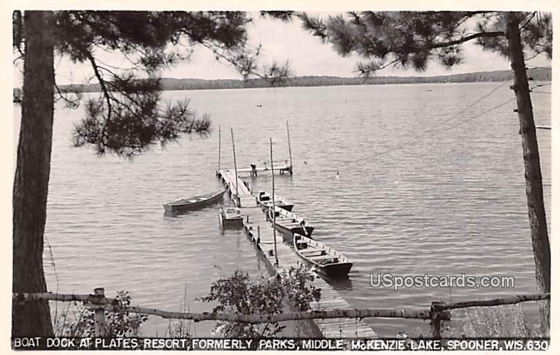 Boat Docks at Plates Resort - Spooner, Wisconsin WI Postcard