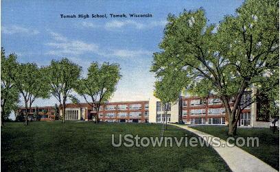 Tomah High School - Wisconsin WI Postcard
