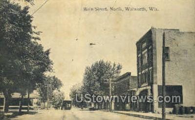 Main St. - Walworth, Wisconsin WI Postcard
