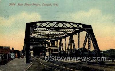 Main St. Bridge - Oshkosh, Wisconsin WI Postcard