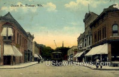 Dewitt St. - Portage, Wisconsin WI Postcard