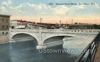 Barstow St. Bridge - Eau Claire, Wisconsin WI Postcard
