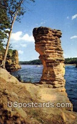Chimney Rock - Wisconsin River Postcards, Wisconsin WI Postcard