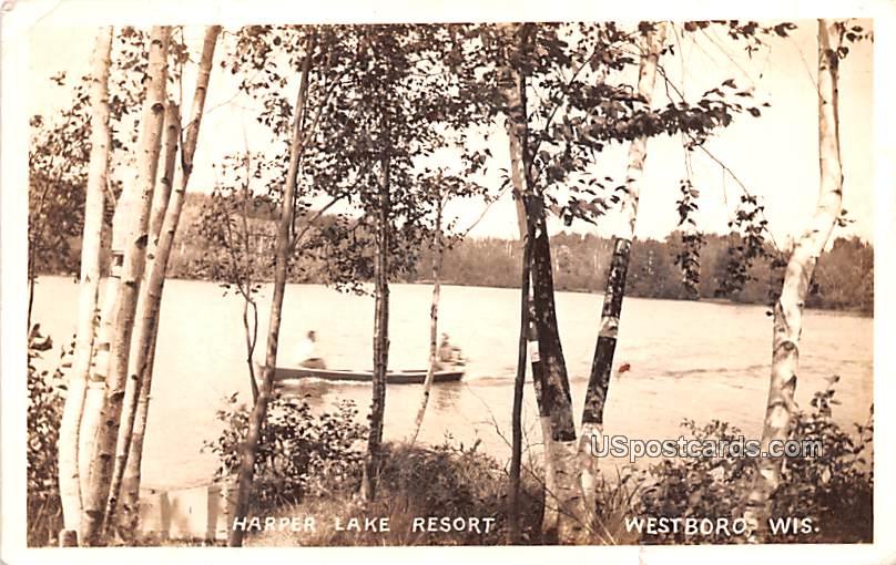 Harper Lake Resort - Westboro, Wisconsin WI Postcard