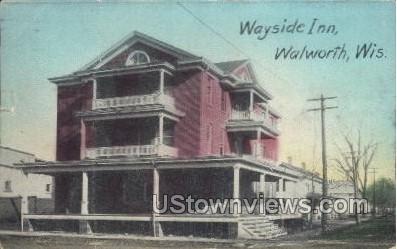 Wayside Inn - Walworth, Wisconsin WI Postcard
