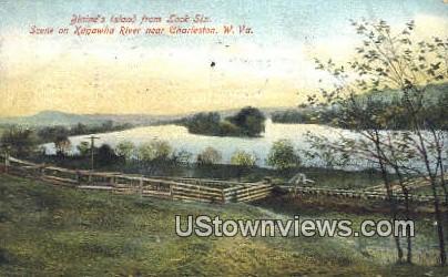 Lock Six Kanawha River - Charleston, West Virginia WV Postcard