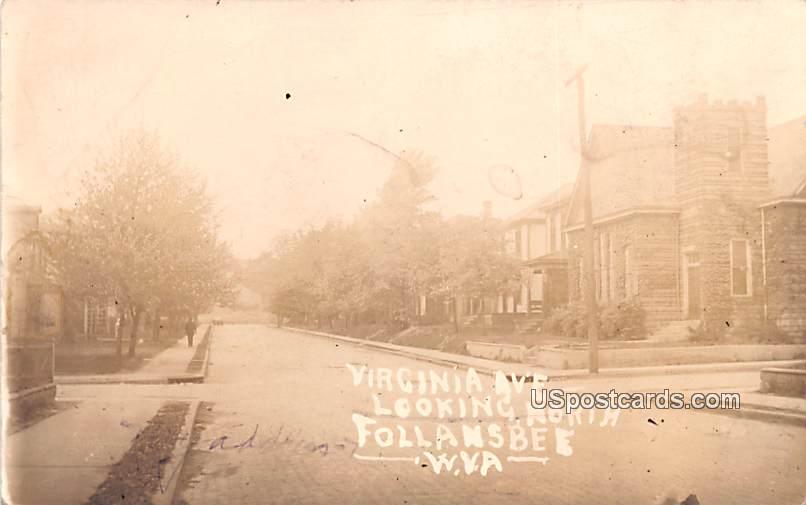 Virginia Avenue - Follansbee, West Virginia WV Postcard