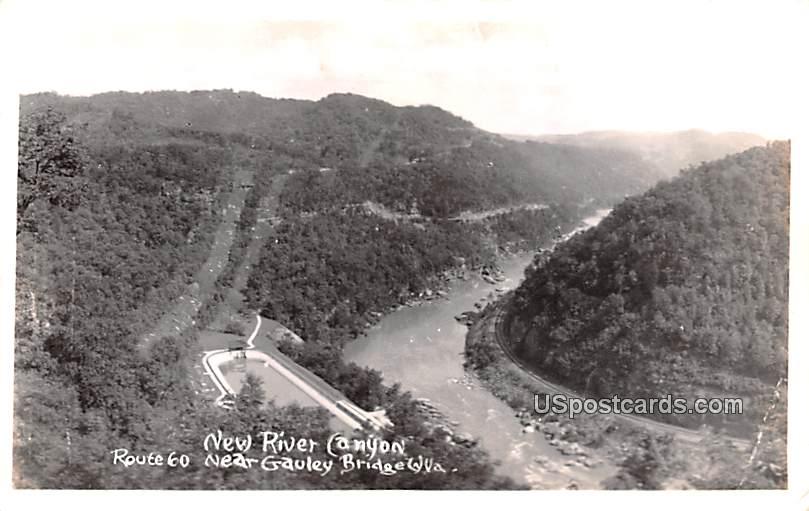 New River Canyon - Gauley Bridge, West Virginia WV Postcard