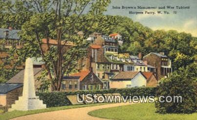 John Brown's Monument & War Tablets - Harpers Ferry, West Virginia WV Postcard
